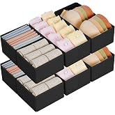 DJMJ Underwear Drawer Organizer - Foldable Storage Boxes | Set of 8 Drawer Dividers Storage Cubes for Socks, Baby Clothes, Br