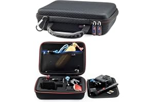 Digicharge Housse Étui Protection Sacoche pour GoPro Hero10 Max Hero9 Hero8 Hero7 Session Mini Hero 10 9 8 7 6 5 4 3+ 3 2 1, Apexcam, Akaso, Apeman, Victure & Camera Sportif Taille S (22x17x6cm)