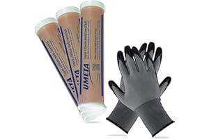 UMETA® Mehrzweckfett 400 g Fettkartuschen [4 in 1] – Super Lithium Universalfett für Fettpresse inkl. Arbeitshandschuhe – Langlebige Qualität – Profi Komplettset für Schmiernippel