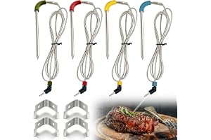 4 x Weber kompatibla grillersättningssonder, högprecisionssond för kött (-30 °C till 300 °C), ersättningstermometer, grilltermometer, flerfärgad