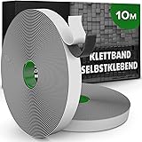 Klettband Selbstklebend extra Stark - 10m lange Rolle 20mm breit - Haken und Flauschband - Doppelseitges Klettverschluss pass