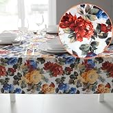 Baskılı Yıkanabilir 140 x 140 cm Masa &Ouml;rt&uuml;s&uuml; Mutfak Bah&ccedil;e Piknik Masa &Ouml;rt&uuml;s&uuml; I &Ccedil;ok Renkli &Ccedil;i&ccedil;ekli