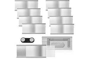 EFUTURETIME 10 x Placa Identificativas Magnéticas de Aluminio 72mm x 31mm con Alfiler y Clip de Bolsillo, Portanombre para Trabajo, Exposición, Restaurante, Escuela