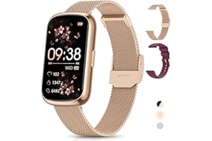RUXINGX Reloj Inteligente Mujer, 1,47" HD Pulsera Inteligente Mujer, IP68, 24 Modos Deportivos, 24H Pulsómetro, Oxímetro, Sueño, Función Femenina, Podómetro Smartwatch Mujer para iOS Android Oro