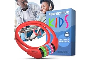 Büchel Antifurto per biciclette per bambini I Colorato e senza chiave I Antifurto per biciclette a combinazione, accessori per biciclette per bambini, antifurto per biciclette per bambini