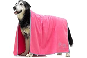 Lucky Paws® Hundehandtuch - 140x70cm XL Hundehandtuch extra saugfähig - schnell trocknend, luxuriös weiches Hunde Handtuch Hundebesitzer und Hunde Zubehör (1er-Pack, rosa)