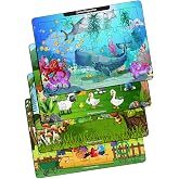 KutuTR &Ccedil;ocuk Ahşap Puzzle 24 Par&ccedil;a Eğitici Set 4'l&uuml;, 3 Yaş ve &Uuml;zeri, Ahşap Malzeme, 25x18 cm