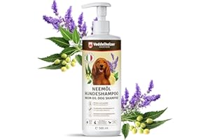 Veddelholzer 500 ml Natürliches Neemöl Hunde Shampoo sanfte Haut- & Fellpflege, lindert Juckreiz gegen Flöhe, Zecken & Milben, Rückfettend & Feuchtigkeitsspendend für EIN glänzendes Fell
