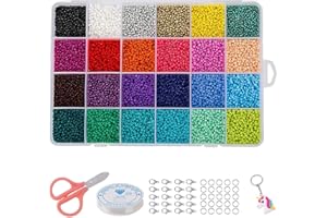 LaoSiJi 24000 Mini perline vetro perline per braccialetti colorate perline lettere perline per braccialetti adulti per Creare Gioielli per Fai da Te Perle di Braccialetti Collane Bigiotteria 2mm