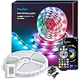 Mexllex Led Strip Light 15M, Bluetooth APP & Remote Control, Music Sync Color Changing RGB SMD Led Light Strips for Bedroom, Home, Party, Kitchen Decoration (1x15M)