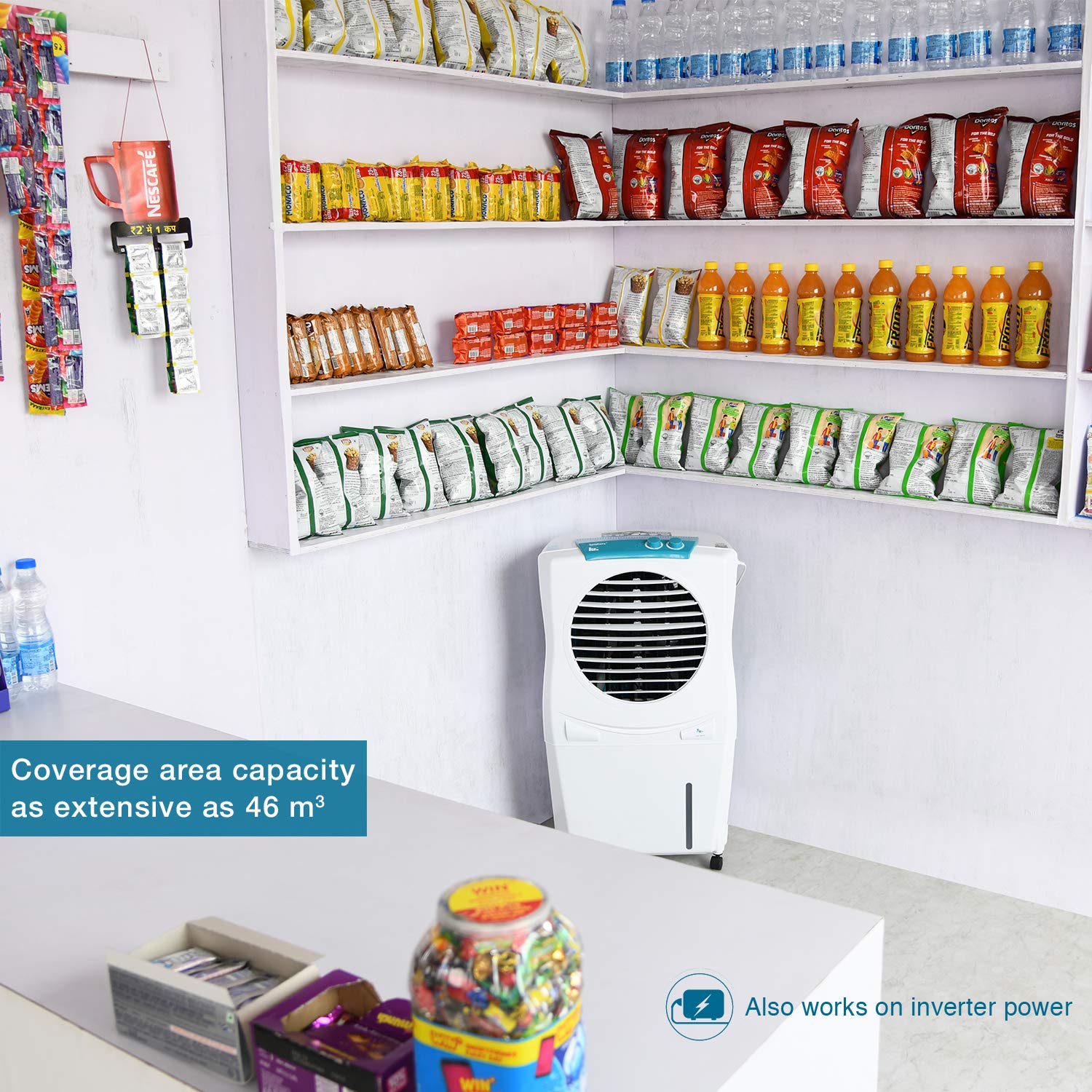 Symphony Ice Cube 27 Personal Air Cooler For Home with Powerful Fan, 3-Side Honeycomb Pads, i-Pure Technology and Low Power Consumption (27L, White) - Image 7