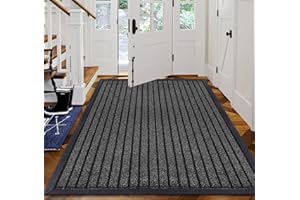 B&B Rubber Door Mats Outdoor Heavy Duty Waterproof Pvc Backing Non Slip Muddy Paws Dirt Grabber Barrier Washable Door Mat For Front Entrance Welcome Matt (60 x 180 cm - Large Runner, Grey)