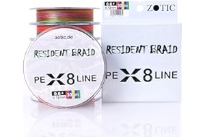 Zotic Resident Braid PE X4/X8, 4-fach/8-fach geflochtene Angelschnur für Baitcaster u. Spinnrute, Profi Angelzubehör, Raubfisch, Angelsehne, 100m 150m 300m, Fishing Line, Angeln
