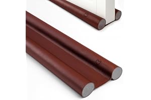 BIORYC ® Paraspifferi Sottoporta per Porte Interne ed Esterne da 5,5 cm di Spessore e Lunghezza di 92 cm | Guarnizione Insonorizzante per Spifferi Porta Ingresso (1x Marrone)