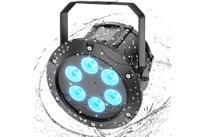 Rtktoup Impermeabile LED Par, RGBW 40W IP65 Luce di Scena Con DMX512 cavo Di Alimentazione da 60 cm, Luci Del DJ Sono Adatte per Spettacoli all'aperto Feste Bar Club Illuminazione Architettonica