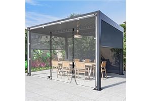 DLLY Durchsichtige Planen Außen Vorhänge, wasserdichte Planenvorhänge Mit Reißverschluss, Transparent PVC Planen Seitenwände, Seitenvorhänge Für Pergola/Gazebo, Anpassbar,WxH-2.8x2m/9.2 * 6.6ft