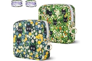 Likesing Lot de 2 sacs hygiéniques pour tampons - Mini sac menstruel pour les premières règles - Pour filles et femmes - Portable - Vert