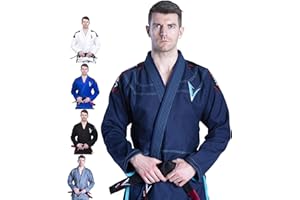 VECTOR SPORTS Vector Brazilian Jiu Jitsu (BJJ) Gi Kimono, vorgeschrumpft, geringes Gewicht, in Pearl-Weave gewebt, 100% Baumwolle, aus der Attila-Serie, mit kostenlosem weißen Gürtel