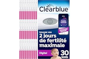 Clearblue Tests Ovulation Digital, 1 Appareil Digital Et 30 Tests, Aide à Concevoir, Signale vos 2 Jours les plus Fertiles, Maximise vos Chances de Concevoir Naturellement, L'Emballage peut varier