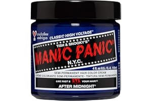 Manic Panic After Midnight Classic Creme, tinte para el cabello semipermanente azul vegano y libre de crueldad animal, 118 ml