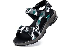 VISIONREAST Kids Sandals Boys Sports Outdoor Sandal Athletic Air Cushion Beach Shoes Hook and Loop Summer Footwear for Holidays, Walking, Camping, Travelling