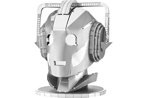 METAL EARTH MetalEarth: Doctor Who/Cyberman Head 4.06x4.06x7.11cm, Maquette 3D en métal avec 2 Feuilles, sur Carte 12x17cm, 14+