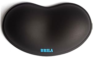 BRILA Ergonomiczna silikonowa podkładka pod nadgarstek pod mysz, chłodzący żel krzemionkowy, skóra PU, podkładka pod nadgarstek do pracy biurowej i laptopa, gier komputerowych
