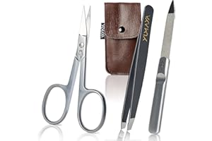 YUMAYA® Set professionale per unghie 3 pezzi - forbici per unghie, lima e pinzette con custodia | acciaio inox | set manicure - custodia per unghie - set cura unghie
