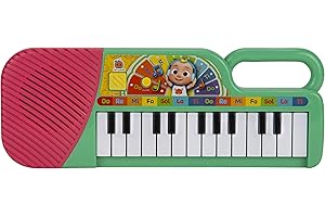 CoComelon Official First Act Musical Keyboard, 23 Keys; Music and ABC Songs Pre-Recorded, Educational Music Toys, Carry N’ Go Handle
