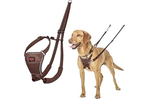 Harnais Anti-Traction HALTI - pour Que Votre Chien arrête de Tirer sur sa Laisse, Sangle de poitrail et des Pattes Avant rembourrée, Harnais pour Chiens de Taille Moyenne (Taille M, Brun Noisette)