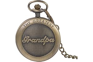 LANCARDO Orologio da tasca al quarzo, vintage, da uomo, da donna, retrò, con numeri arabi, analogico, con catena, regalo di Natale