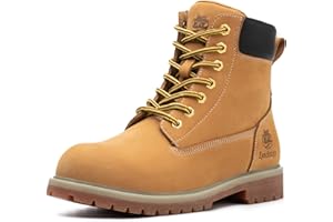 Epochsaga punta morbida Stivali da lavoro classici aggiornati per uomini e donne, pelle pieno fiore impermeabile isolata 6''