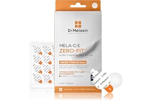 Dr.Melaxin Mela C·E ZERO FIT ultratunna fläckplåster osynliga ansiktsplåster med C-vitamin, E och ferulasyra, sömlös vård under sminket, 12 mm x 72 plåster 0,013 mm