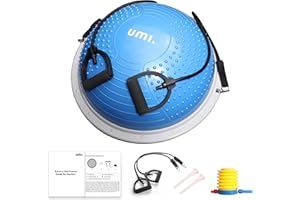 AMAZON BRAND - UMI Umi Balance Ball Trainer with Foot Pump, Yoga Half Ball Balance Boards for Gymnastics, Physiotherapy, Balance Exercises, Gym, Home