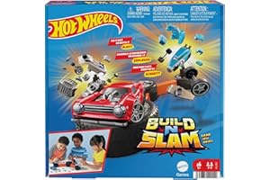 Hot Wheels Mattel Games Construye y Destruye Juego de Mesa de Coches, 4 años (Mattel HLX91)