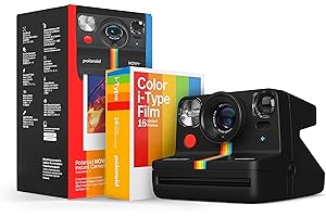 Polaroid Now+ Generation 2 - Camera + Film Bundle (16 Photos Included) - Black - Bluetooth Connected App Controlled Instant Film Camera-6250