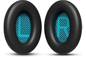 GLOBAL TECH Replacement Earpads for Bose QuietComfort 15 QC15 QC25 QC2 QC35/Ae2 Ae2i Ae2w/SoundTrue & SoundLink Around-Ear & Around-Ear II - Ear Pads Cushions Replacement for Bose Headphones (Black)
