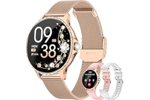 AIMIUVEI Reloj Inteligente Mujer, 1.27" Smartwatch Mujer con Llamadas, Función Femenina, 24H Frecuencia Cardíaca/SpO2/Sueño, 120+ Modos Deportivo, Podómetro, IP68 Fitness Tracker Android iOS Oro Rosa
