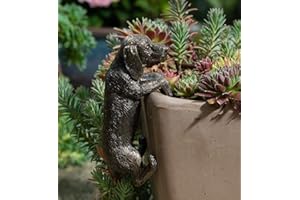 Pot Buddies Handmade Dachshund Figure Plant Pot Hanger - Decorative Hanging Garden Ornament - Flower Planter Figurine