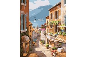 KAIETEUR Kit de peinture à l'huile sur toile par numéros pour adulte, avec pinceaux acryliques, pigments, peinture 40,6 x 50,8 cm