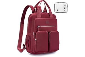 BAGROUPS Bagaż kabinowy 40 x 30 x 20 Wizzair, Lekki Plecak do Samolotu, Szkoły, Podróży, Uczelni i Wypoczynku - Damska Walizka Kabinowa, Czarny, Vintage czerwony