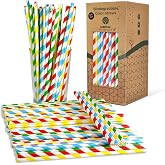 GoBeTree Paper Straws, Assorted Colors, 300 Cardboard Straws | Durable Multi-Layer Straw for Slushies, Smoothies and Birthday