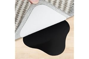 JIOL Gripper for rug, 8 Pairs Non Slip Rug Tape Grip Carpet Corner, Hook and Loop Rug Pad Keep Your Area Rug Flat on Hardwood Floors and Tiles