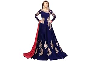 TRENDMALLS Damen Georgette Stickerei Anarkali Anzug-Set