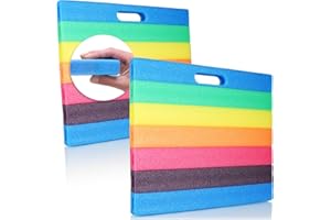 com-four® 2x coussins de genoux - tapis de genou en mousse confortable - coussin de siège de stade - genouillères souples jardinage - tapis de protection des genoux portable (Arc-en-ciel)