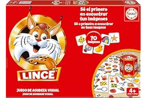 Educa - Lince 70 Imágenes | El Juego de Mesa Educativo Que agudiza la Vista y los Reflejos Mientras te diviertes con la Familia y Amigos | Regalo para Niños a Partir de 4 años (17472)