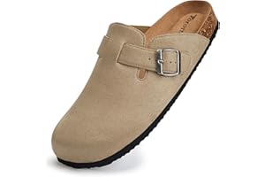 TOROTTO Zuecos Mujer Plantilla de Corcho Zapatillas de Estar por casa para cómodas Fieltro Suela Antideslizante