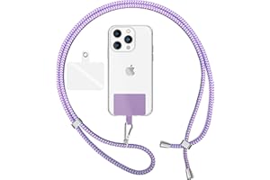 NALIA Lanière Universelle Coloré pour Telephone Portable, Cordon Tour De Cou pour Smartphone, Porte Clef Chaine réglable avec Crochet Métallique e Carte, Sangle pour Épaule, Couleur:Violet Multicolore