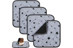 Namalu 4 Fodere per Gabbie per Porcellini d'India Biancheria da Letto in Pile Accessori Assorbenti Tappetino per Pipì Riutilizzabile Lavabile Antiscivolo con Motivi a Stella (30 x 30 cm)