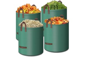 YEETEESY Gartensack 4x 272l Gartenabfallsack, 4 Pack Faltbar Gartensack Selbstaufstellend mit 4 Griffe Wiederverwendbare und Stabile Laubsack für Gartenabfälle Laub Rasen Pflanz Grünschnitt(4er-Pack)